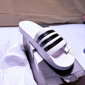 Adidas Unisex Adilette Shower Slides White/Core Black/White US 11 NEW